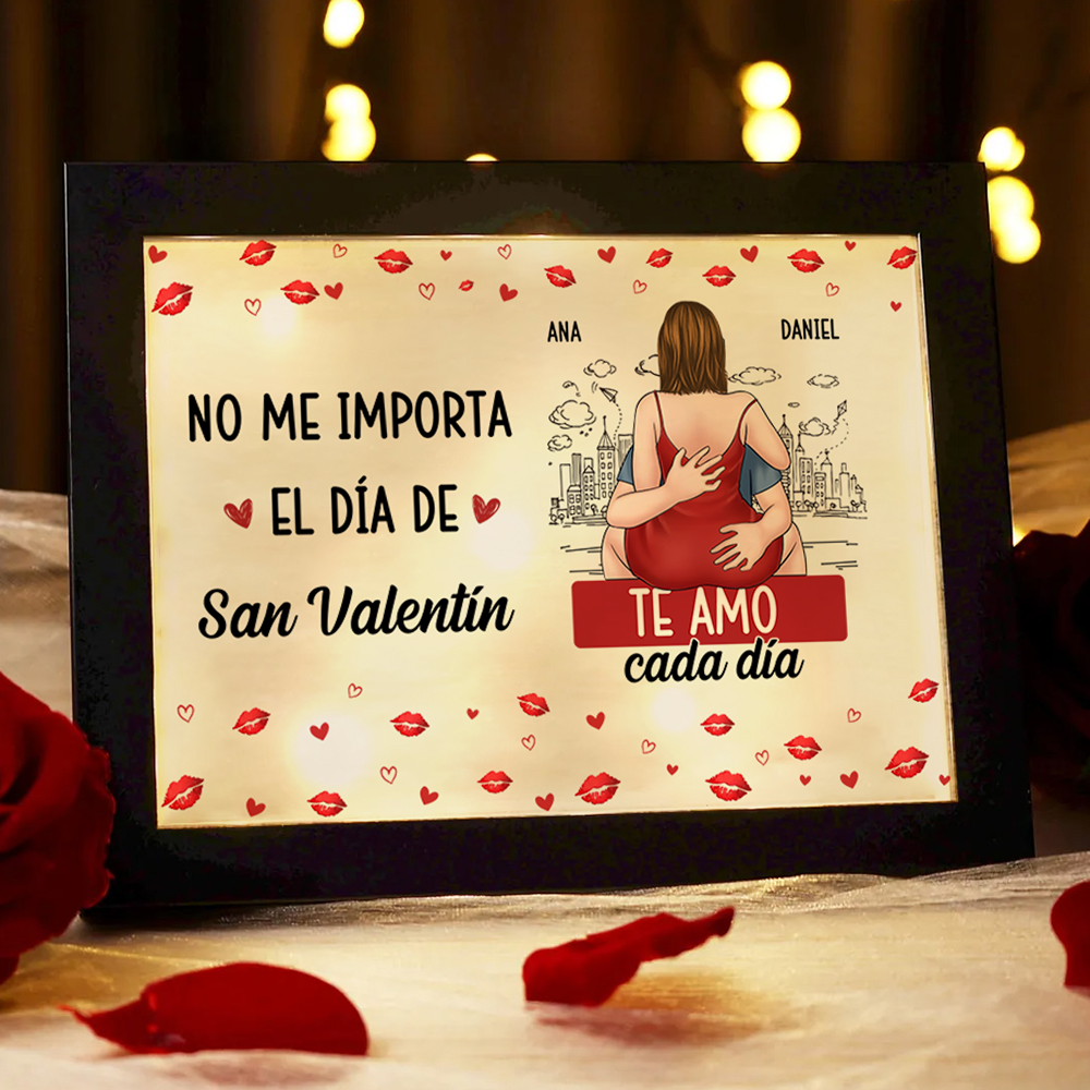 Marco luminoso personalizado para pareja, te quiero todos los días, regalo romántico único para San Valentín o aniversario para hombre o mujer Jessemade
