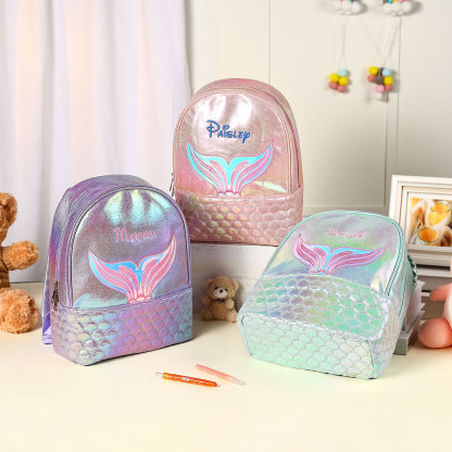 Mochila con sirena para niña personalizado con 1 nombre bordado con estilo y funcionalidad | Jessemade