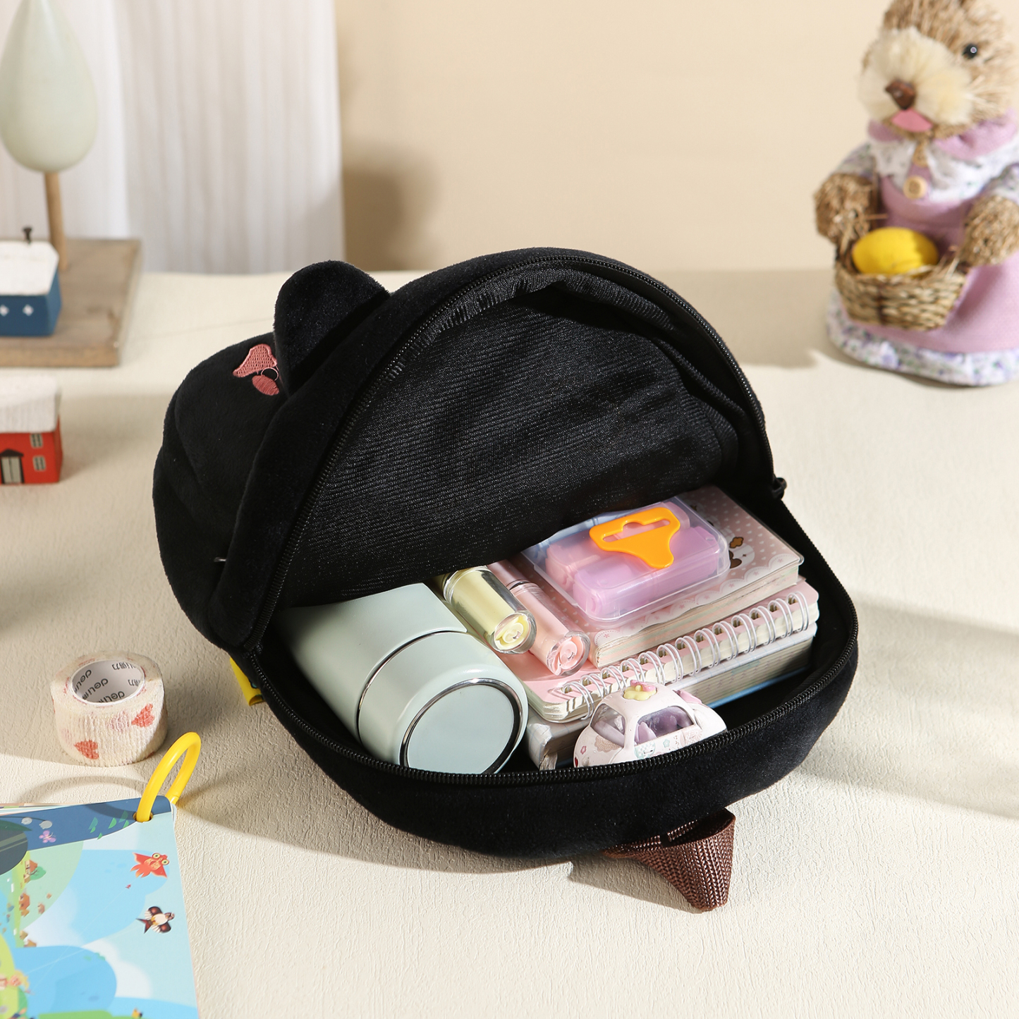 Mochilas escolares para los niños con animal 1 nombre bordado personalizado | Jessemade