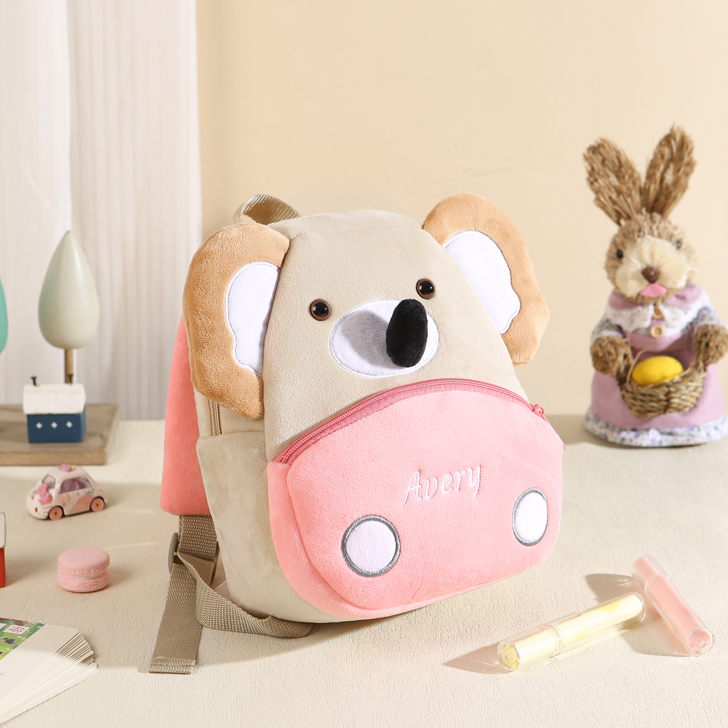 Mochilas escolares para los niños con animal 1 nombre bordado personalizado | Jessemade