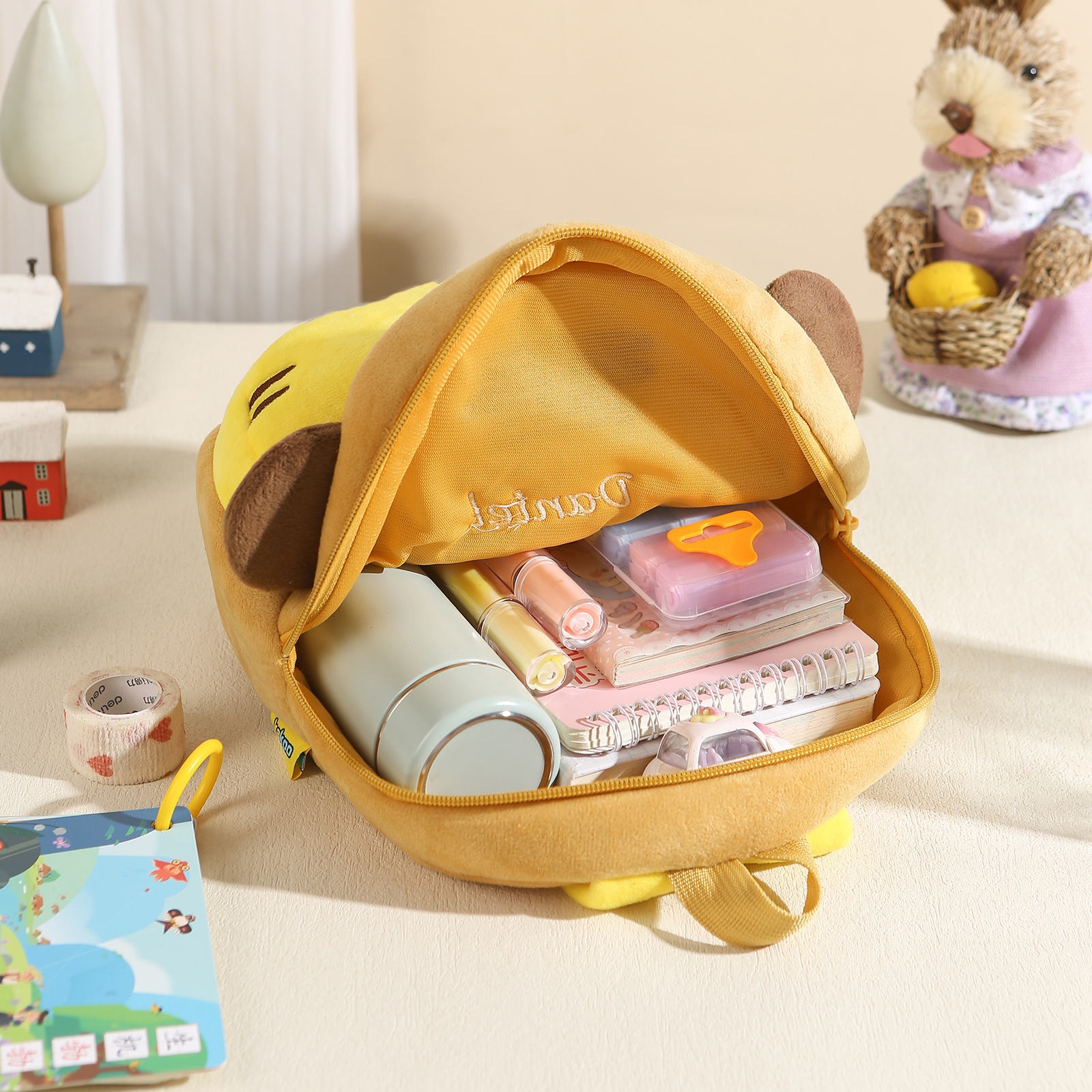 Mochilas escolares para los niños con animal 1 nombre bordado personalizado | Jessemade