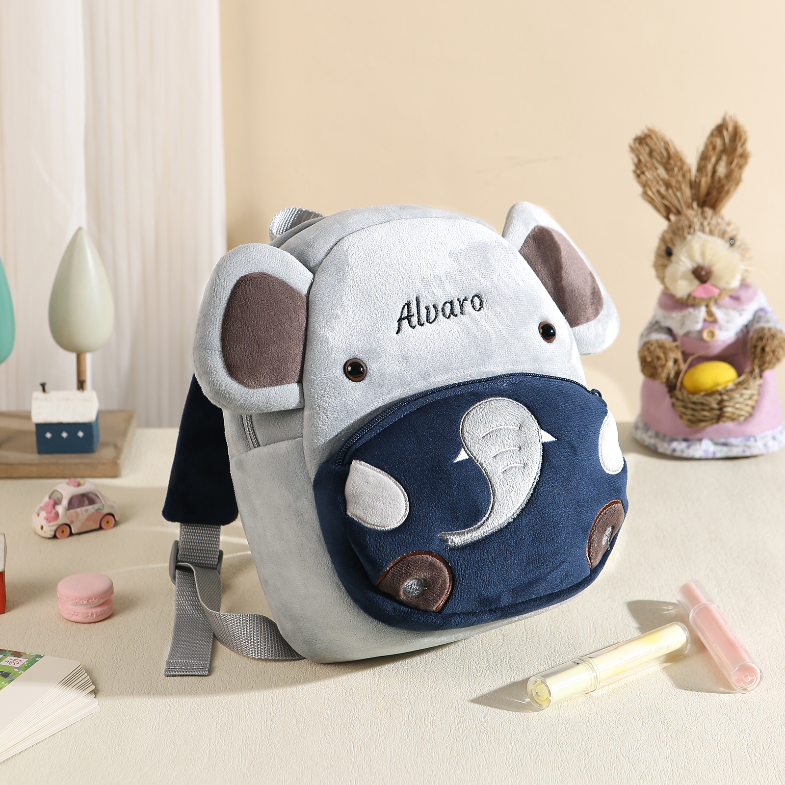 Mochilas escolares para los niños con animal 1 nombre bordado personalizado | Jessemade