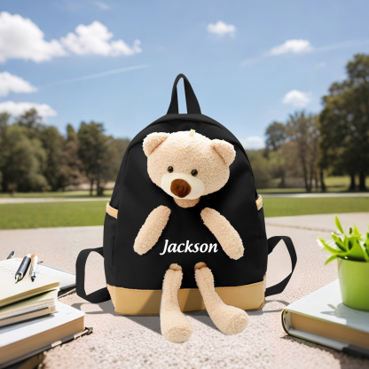 Bolsa mochila infantil con osito y nombre personalizado - Ideal para alumno en la vuelta a la escuela
