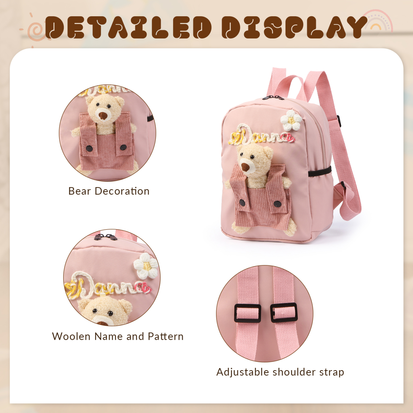 Mochila personalizada con nombre y color – Ideal vuelta a la escuela
