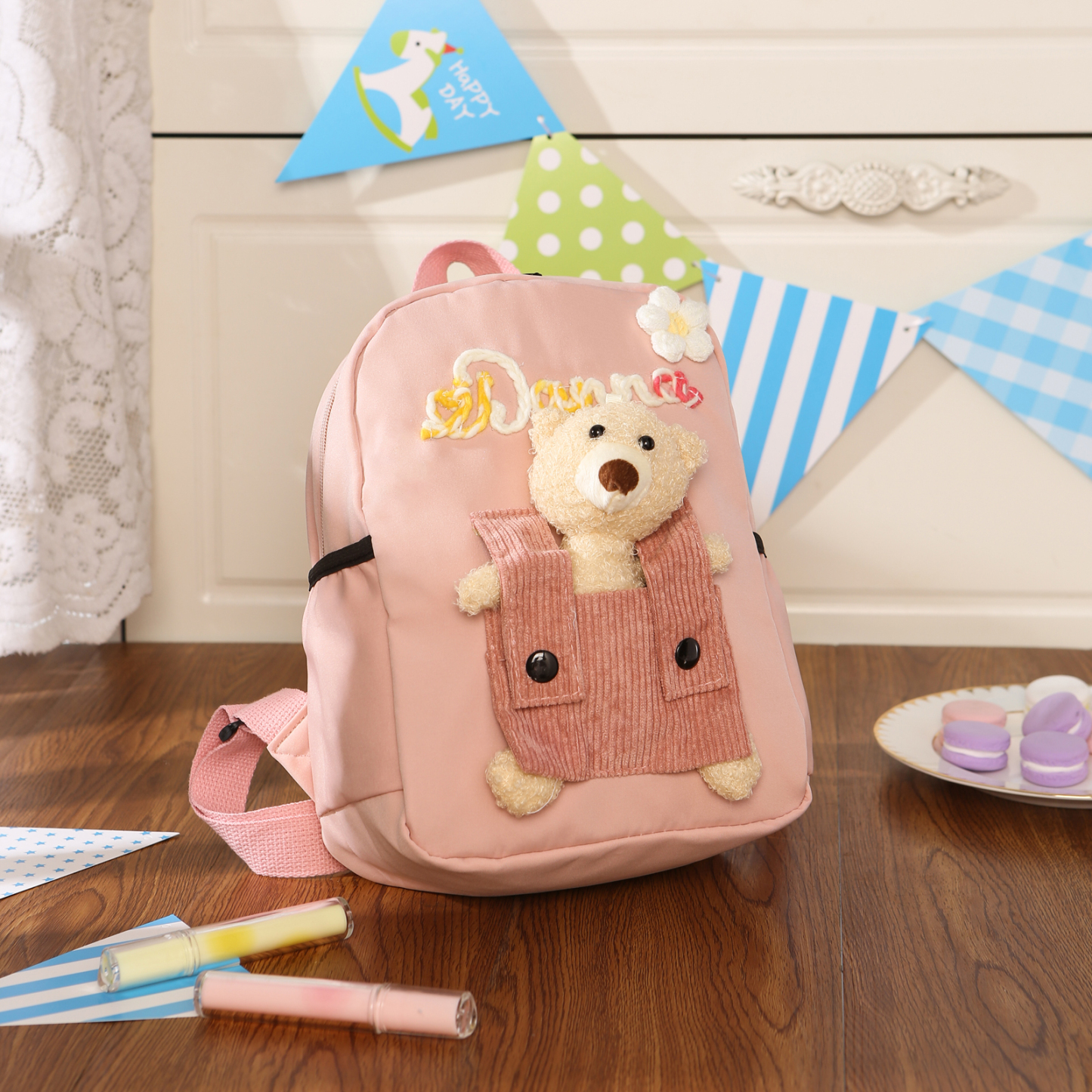Mochilas-mochila escolar para los niños con tema de planeta con nombre personalizado | Jessemade ES