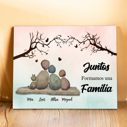 Cuadro decorativo familiar personalizable con 2 a 8 nombres, regalo de Navidad y cumpleaños para ofrecer a padres y abuelos | Jessemade