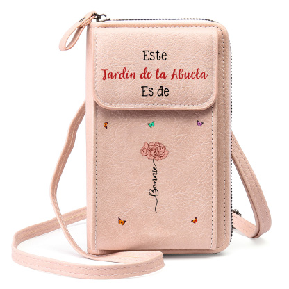 Bolso bandolera personalizado para móvil con nombre, regalo práctico para abuela y mamá | Jessemade