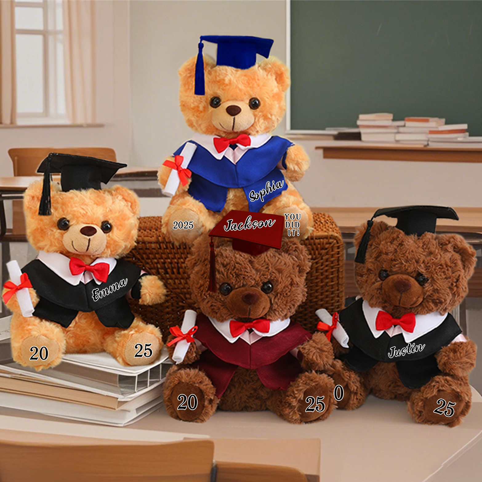 Osito de Peluche Personalizado para Graduación – Recuerdo Significativo y Tierno con Nombre y Año | Jessemade