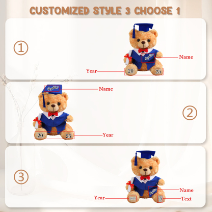 Osito de Peluche Personalizado para Graduación – Recuerdo Significativo y Tierno con Nombre y Año | Jessemade
