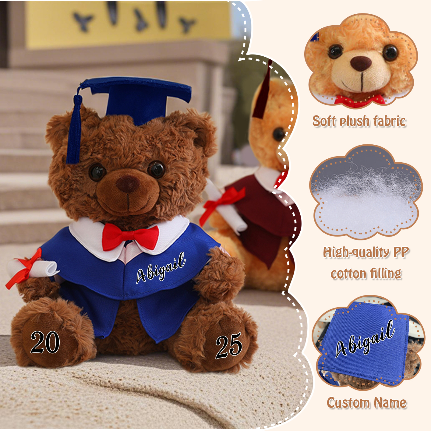 Osito de Peluche Personalizado para Graduación – Recuerdo Significativo y Tierno con Nombre y Año | Jessemade