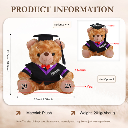 Osito de Peluche de Graduación Personalizado – Recuerdo Único con Nombre y Año | Jessemade