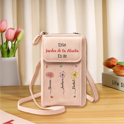 Bolso bandolera personalizado para móvil con nombre, regalo práctico para abuela y mamá | Jessemade