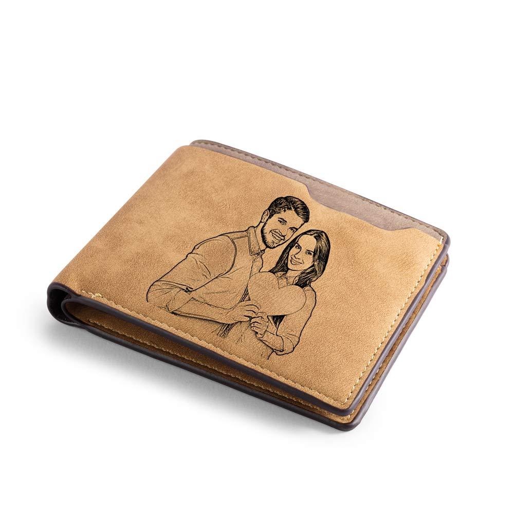 Cartera, billetera personalizada para hombre con 1 foto y 3 textos, monedero clásico | Jessemade