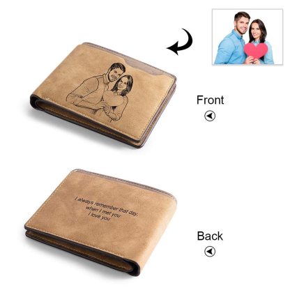 Cartera para Hombre Personalizada con Foto y 3 Textos – Regalo Emotivo | Jessemade ES