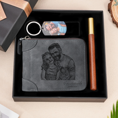 Kit de Regalo Personalizado – Cartera con Foto + Llavero + Bolígrafo | Jessemade ES