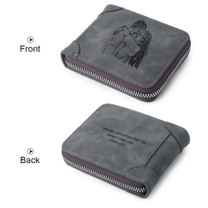 Kit de regalo-Llavero, cartera y bolígrafo con foto y textos personalizados para hombre | Jessemade