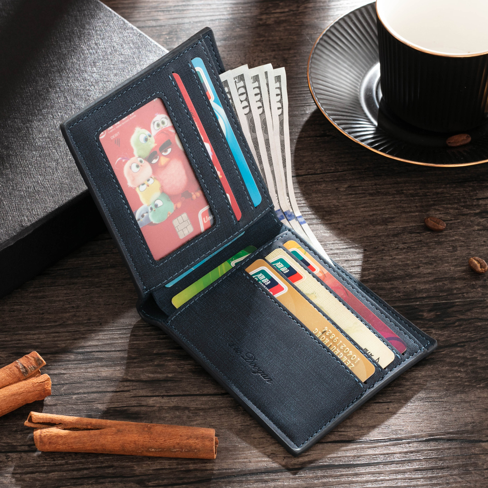 Cartera, billetera personalizada para hombre con 1 foto en el frente y 3 textos en el reverso, monedero clásico | Jessemade