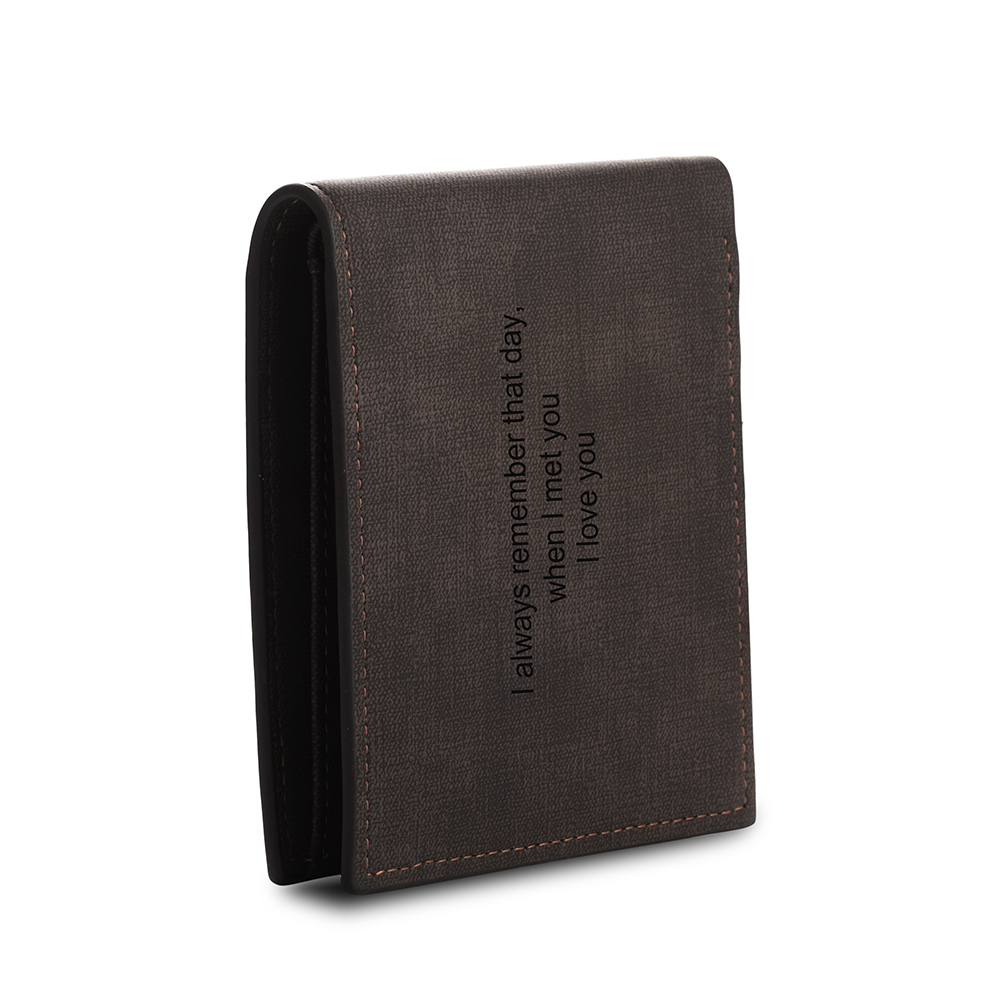 Cartera, billetera de PU cuero personalizada con 1 foto y 3 textos monedero para hombre | Jessemade