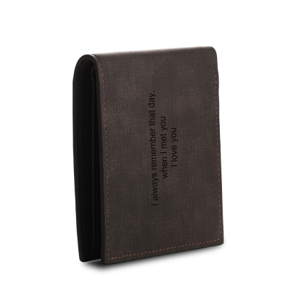Cartera, billetera de PU cuero personalizada con 1 foto y 3 textos monedero para hombre | Jessemade