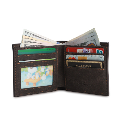 Cartera, billetera de PU cuero personalizada con 1 foto y 3 textos monedero para hombre | Jessemade