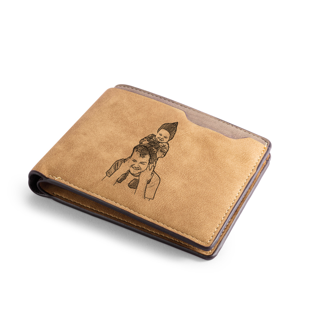 Cartera, billetera personalizada para hombre con foto, nombre y letra, monedero clásico | Jessemade