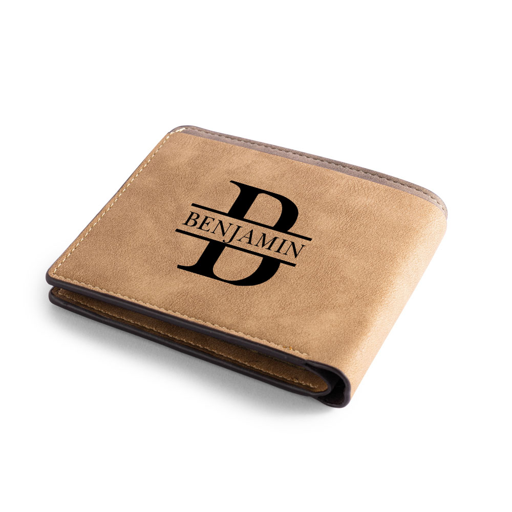 Cartera, billetera personalizada para hombre con foto, nombre y letra, monedero clásico | Jessemade