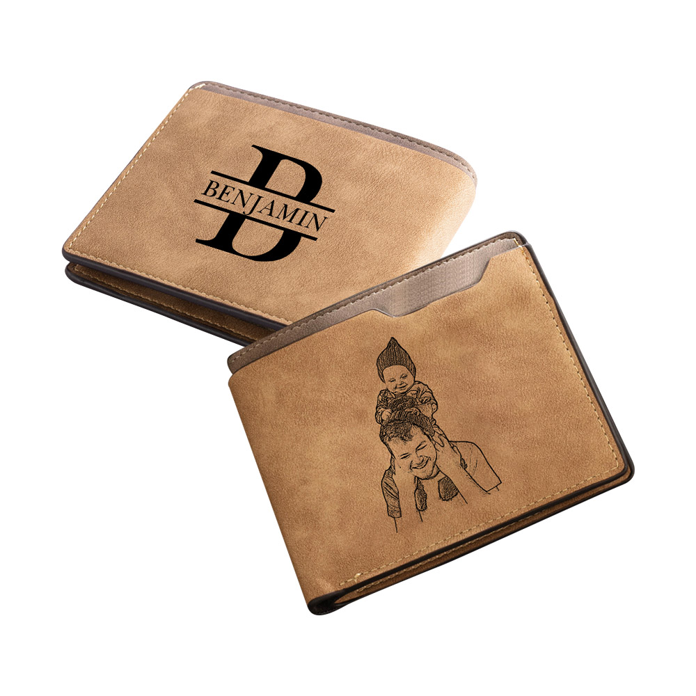 Cartera para Hombre Personalizada con Nombre, Letra y Foto | Jessemade ES