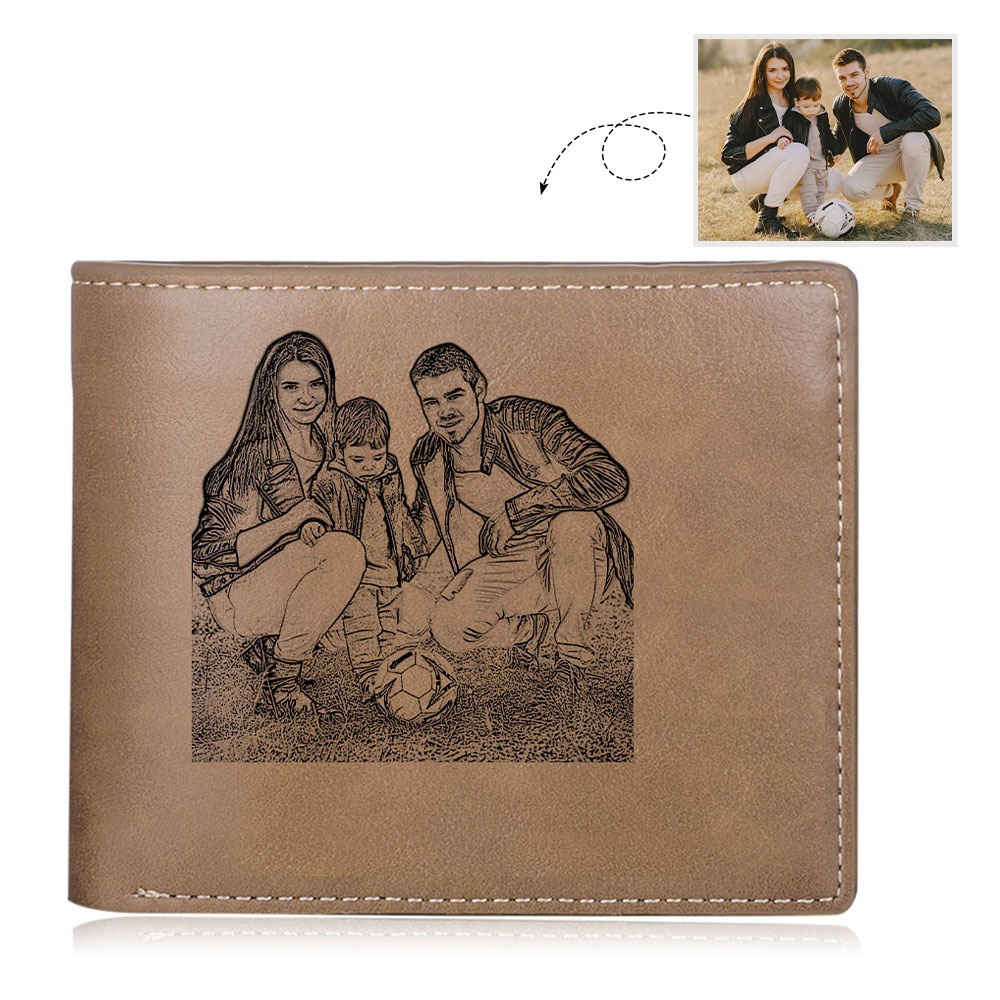 Cartera, billetera personalizada para hombre con foto en el frente y nombre y letra en el reverso, monedero clásico | Jessemade