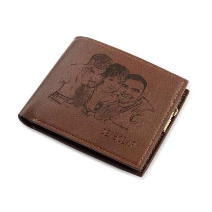 Cartera, billetera multifuncional personalizada con 1 foto, 1 nombre y 1 letra monedero para hombre | Jessemade