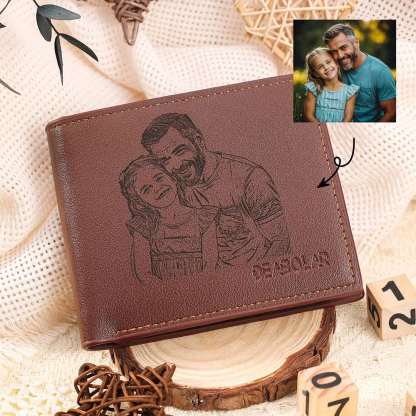 Cartera, billetera multifuncional personalizada con 1 foto, 1 nombre y 1 letra monedero para hombre | Jessemade