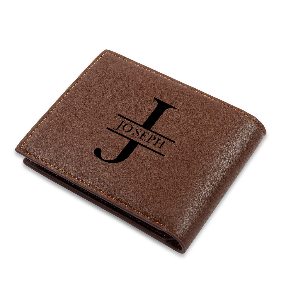 Cartera, billetera multifuncional personalizada con 1 foto, 1 nombre y 1 letra monedero para hombre | Jessemade