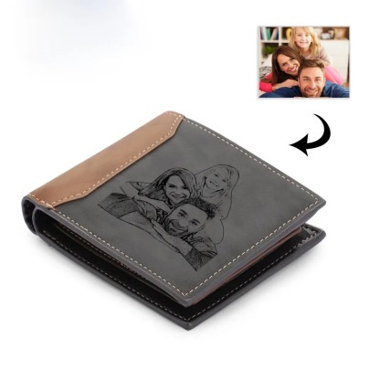 A mi papá-Cartera, billetera personalizada con nombre e inicial y foto grabada para hombre | Jessemade
