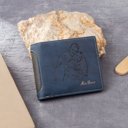 Cartera, billetera multifuncional personalizada con 1 foto y 1 texto en la trasera monedero para hombre | Jessemade