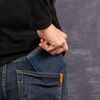 Cartera, billetera multifuncional personalizada con 1 foto y 1 texto en la trasera monedero para hombre | Jessemade