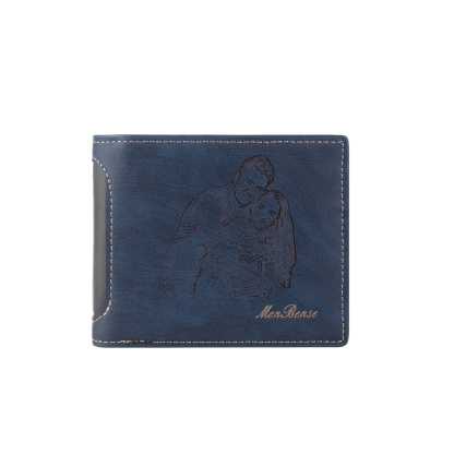 Cartera, billetera multifuncional personalizada con 1 foto y 1 texto en la trasera monedero para hombre | Jessemade