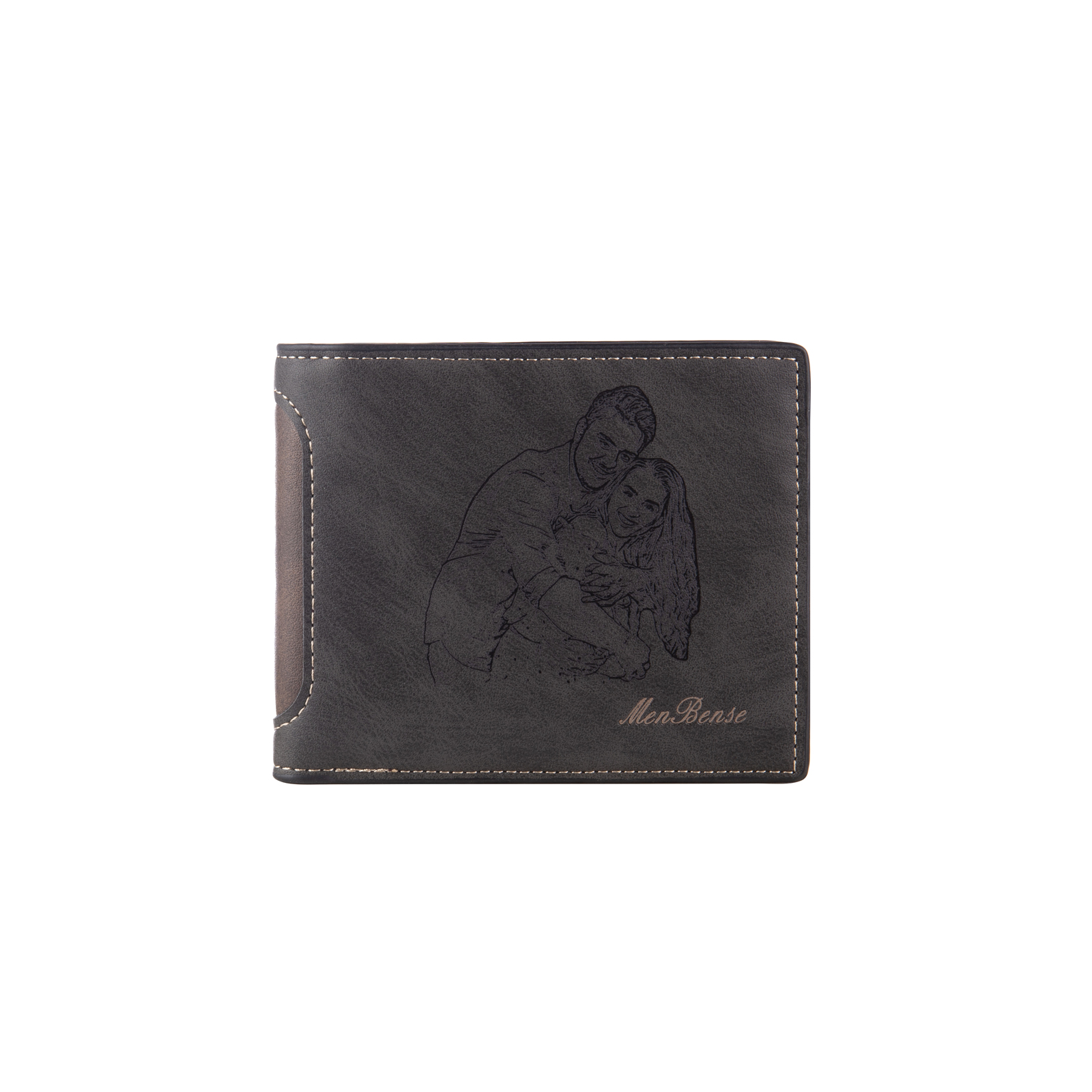 Cartera, billetera multifuncional personalizada con 1 foto y 1 texto en la trasera monedero para hombre | Jessemade