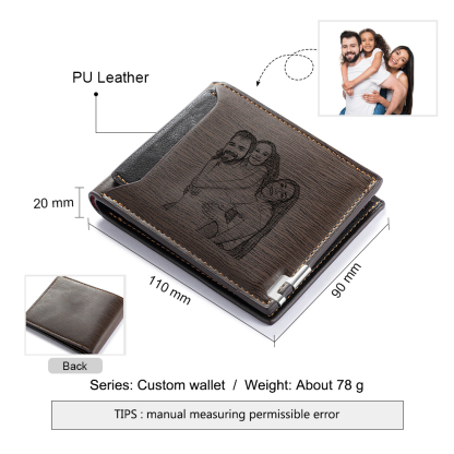 Cartera, billetera multifuncional personalizada con 1 foto en la frontal monedero para hombre | Jessemade