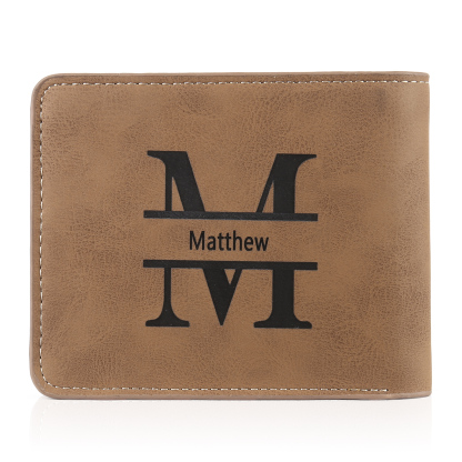 Cartera, billetera multifuncional personalizada con 1 foto, 1 nombre y 1 letra monedero para hombre | Jessemade