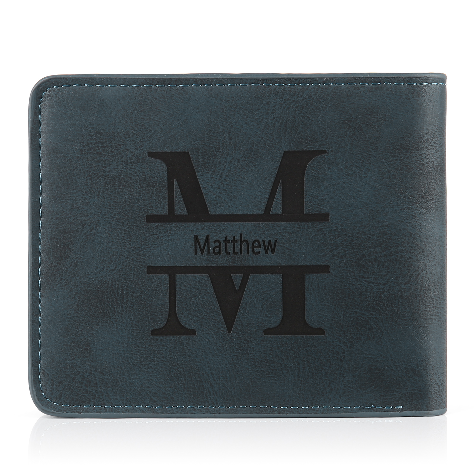 Cartera, billetera multifuncional personalizada con 1 foto, 1 nombre y 1 letra monedero para hombre | Jessemade