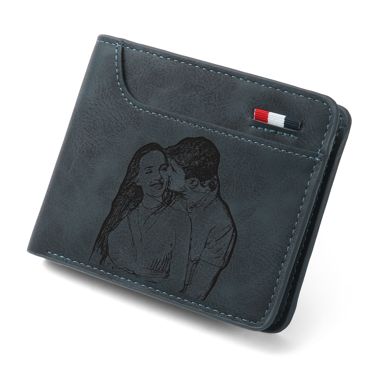 Cartera, billetera multifuncional personalizada con 1 foto, 1 nombre y 1 letra monedero para hombre | Jessemade