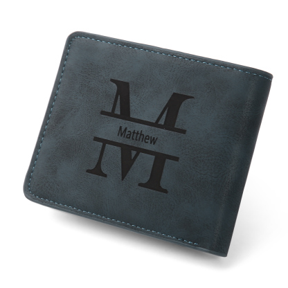 Cartera, billetera multifuncional personalizada con 1 foto, 1 nombre y 1 letra monedero para hombre | Jessemade