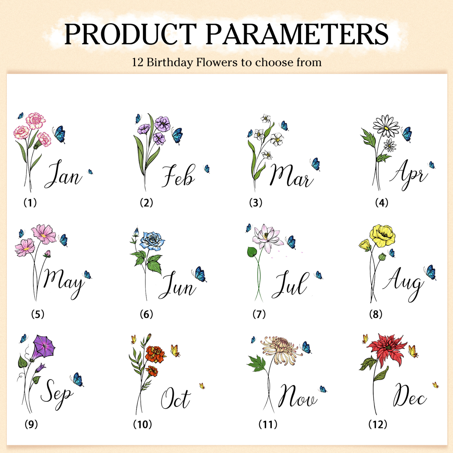 Cartera, billetera con nombre, flor de nacimiento y foto personalizados monedero clásico para mujer | Jessemade