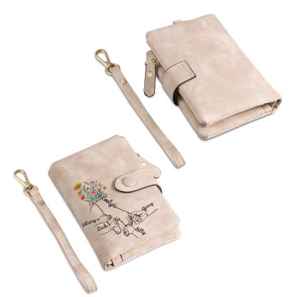 Cartera, billetera mano con mano 5 nombres personalizados monedero clásico para mujer | Jessemade