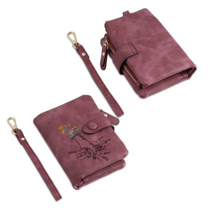 Cartera, billetera mano con mano 7 nombres personalizados monedero clásico para mujer | Jessemade
