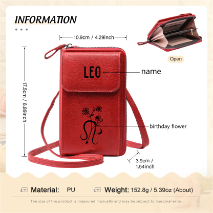 Cartera, billetera con 1 nombre y 1 flor de nacimiento personalizados monedero clásico para mujer | Jessemade