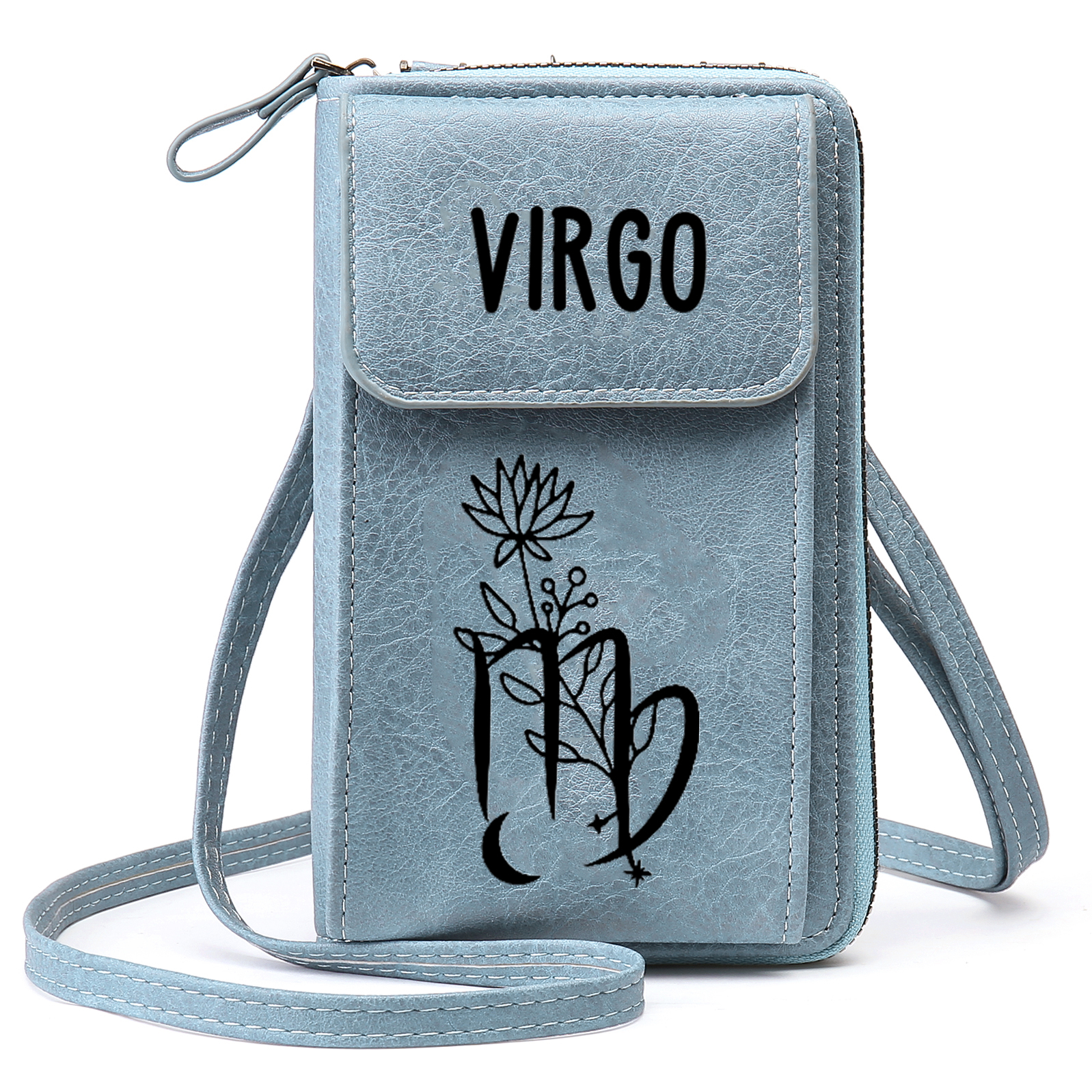 Cartera, billetera con 1 nombre y 1 flor de nacimiento personalizados monedero clásico para mujer | Jessemade