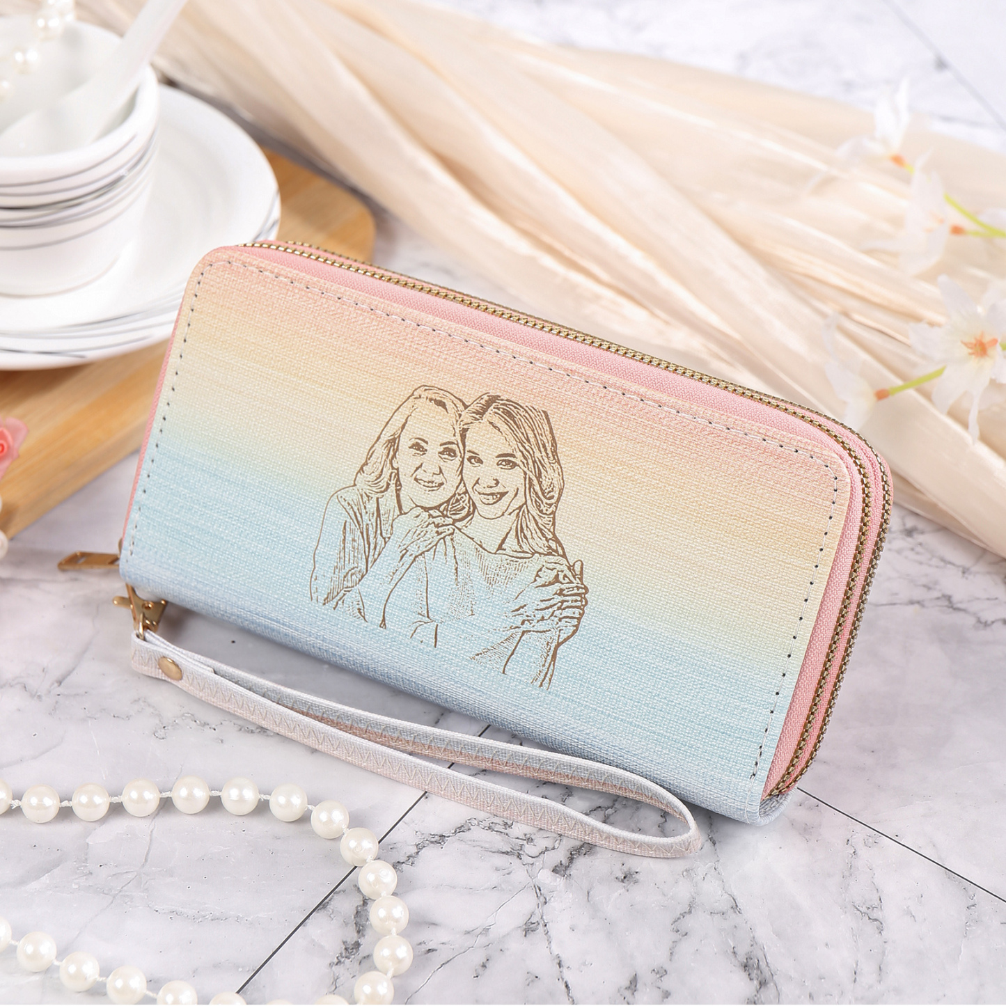 Cartera, billetera colorida con foto personalizada monedero clásico para mujer | Jessemade