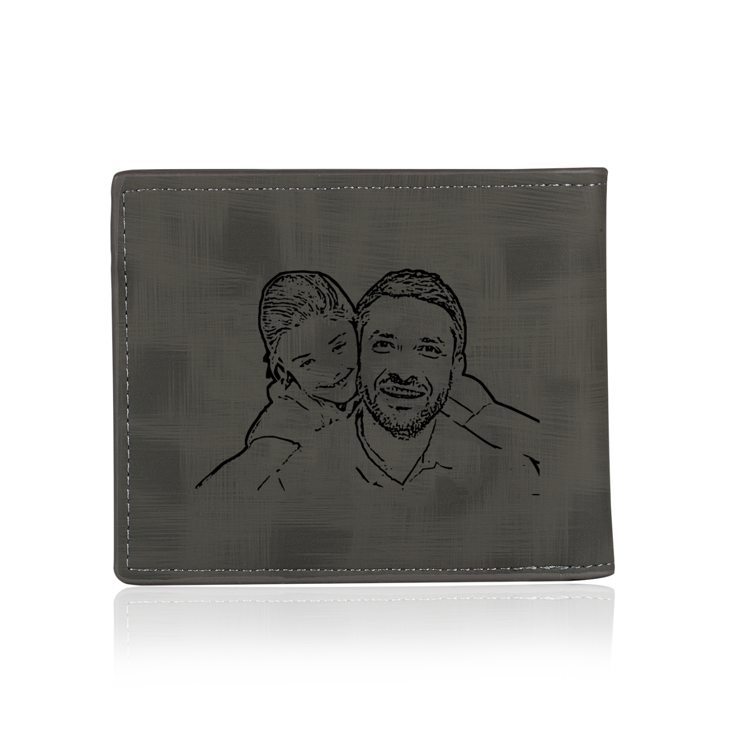 Cartera, billetera de PU cuero personalizada con 1 foto y 1 texto monedero para hombre | Jessemade