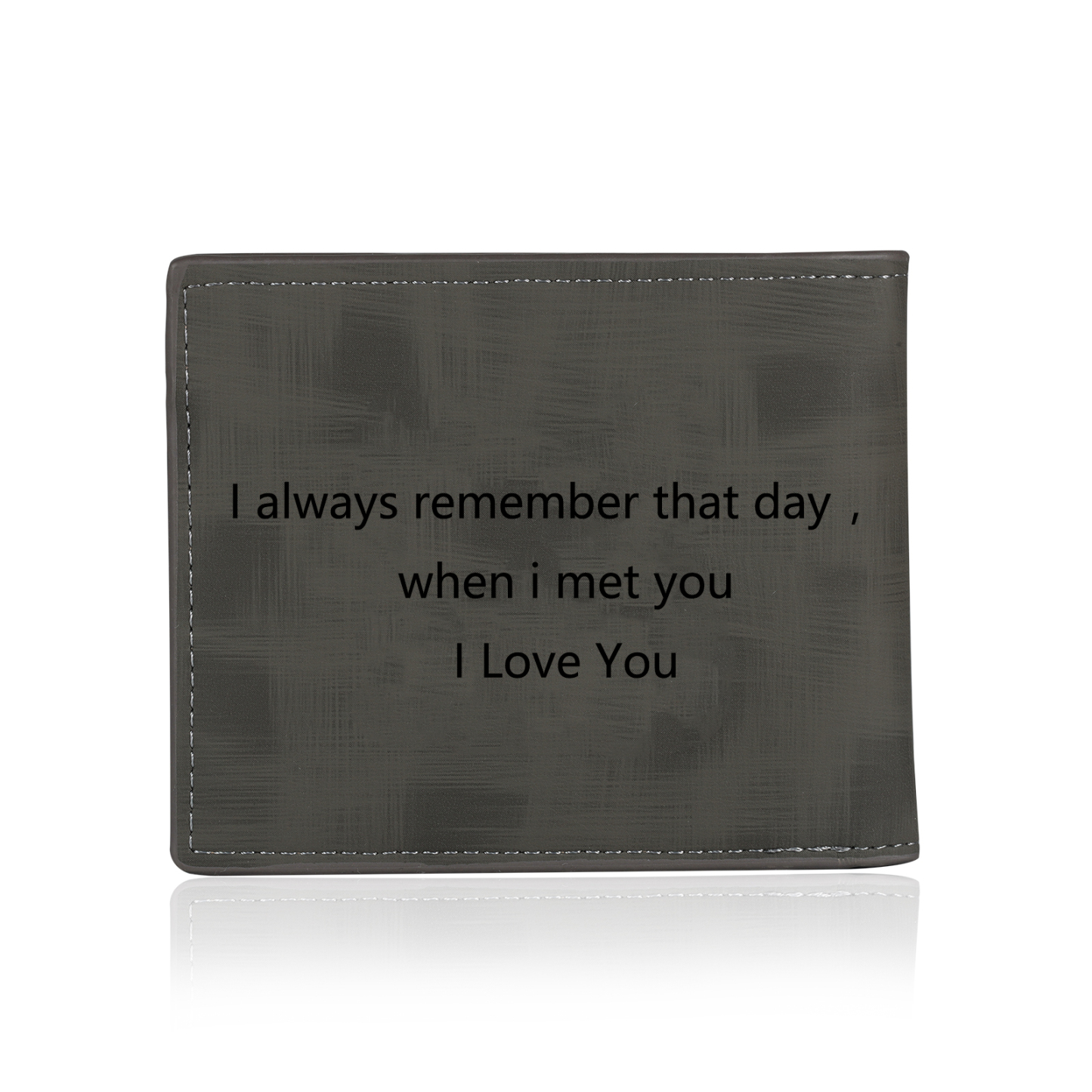 Cartera, billetera de PU cuero personalizada con 1 foto y 3 textos monedero para hombre | Jessemade