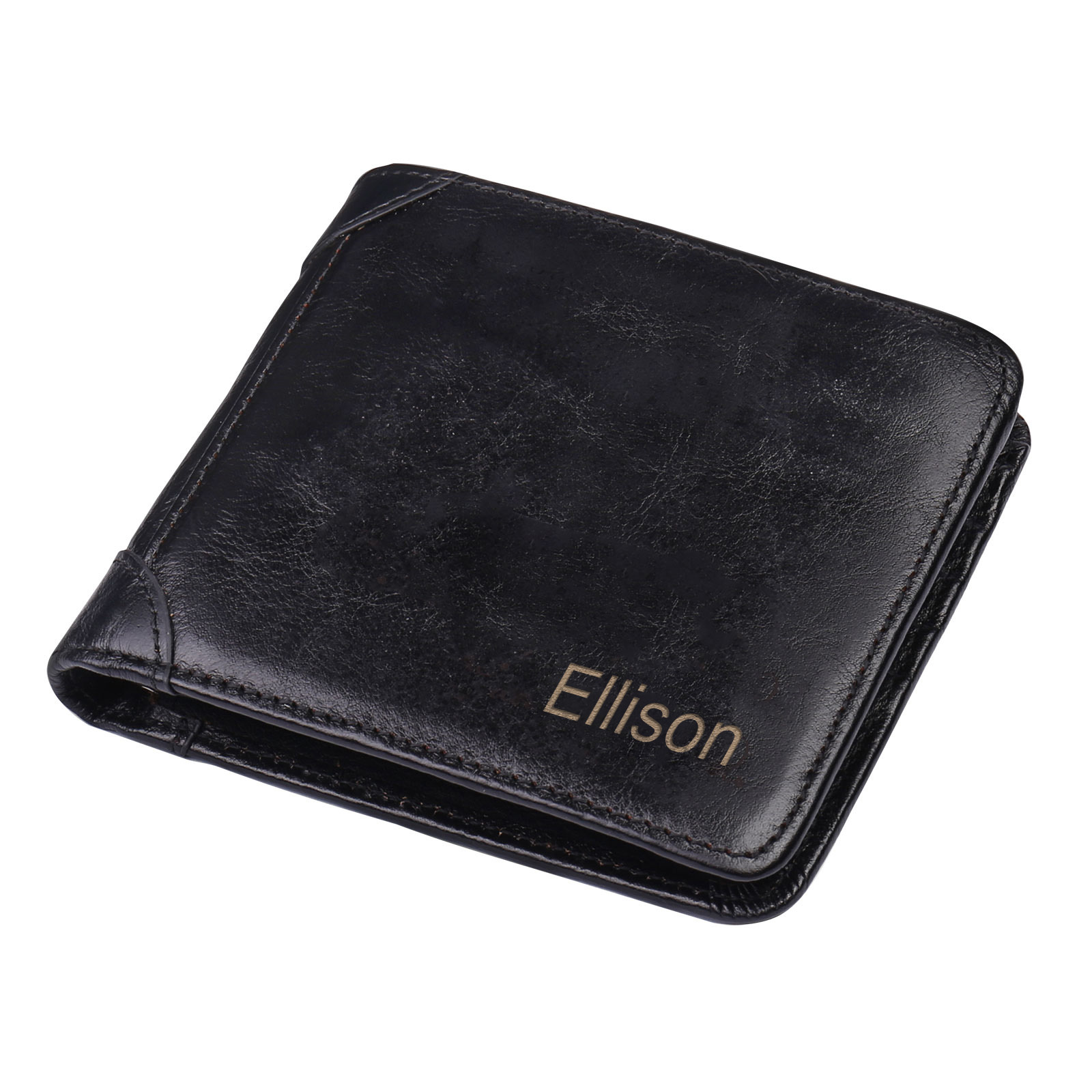Cartera, billetera de cuero de primera capa personalizada 1 nombre e inicial monedero para hombre | Jessemade